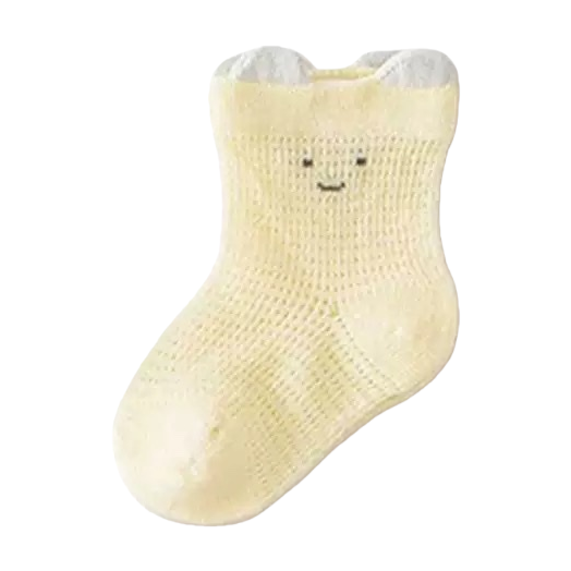Beige knitted socks for women, pure cotton, comfortable and breathable mid-calf socks Item Picture