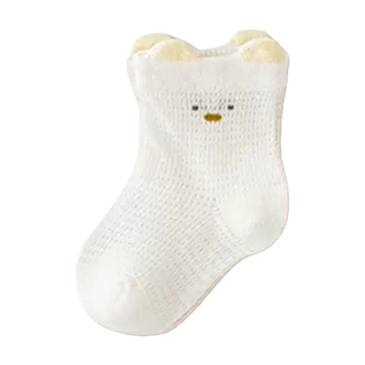 White wool socks with bear ears and smiling face patterns, warm and comfortable, pure cotton, suitable for both children and adults Item Picture