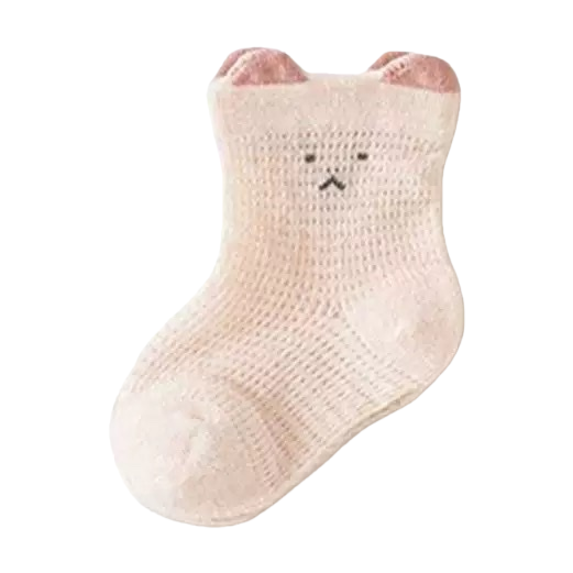 Pink cat ear socks, cute and girlish cotton mid-calf socks Item Picture