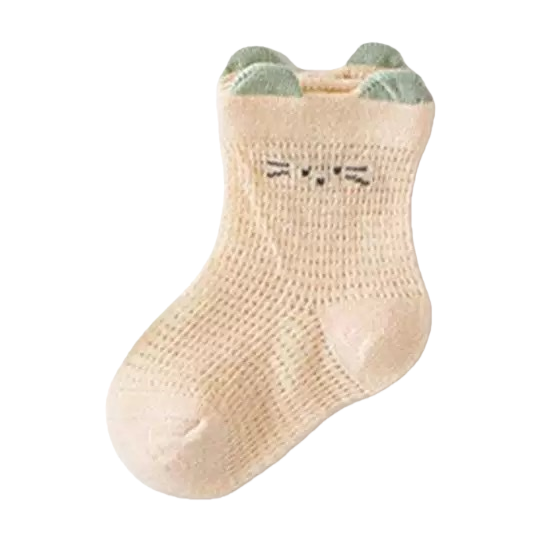 Beige knitted cat-ear socks for women, warm and cute in autumn and winter Item Picture