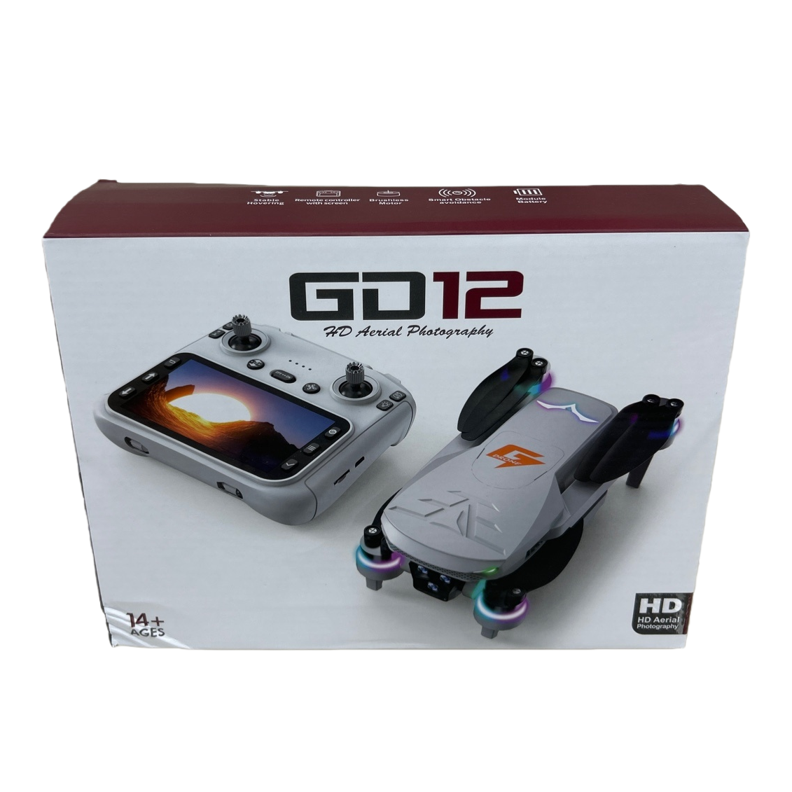 GD12 drone set, white packaging box, 12-megapixel 4K high-definition aerial photography, foldable and portable Item Picture
