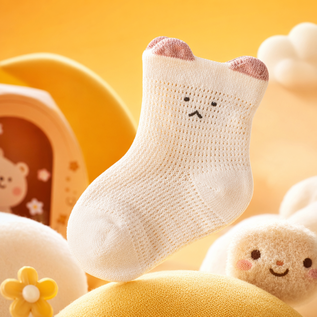 Pink cat ear socks, cute and girlish cotton mid-calf socks Specification image