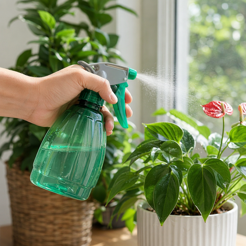 Green spray bottle 500ml press-type nozzle laboratory household portioning bottle details Picture