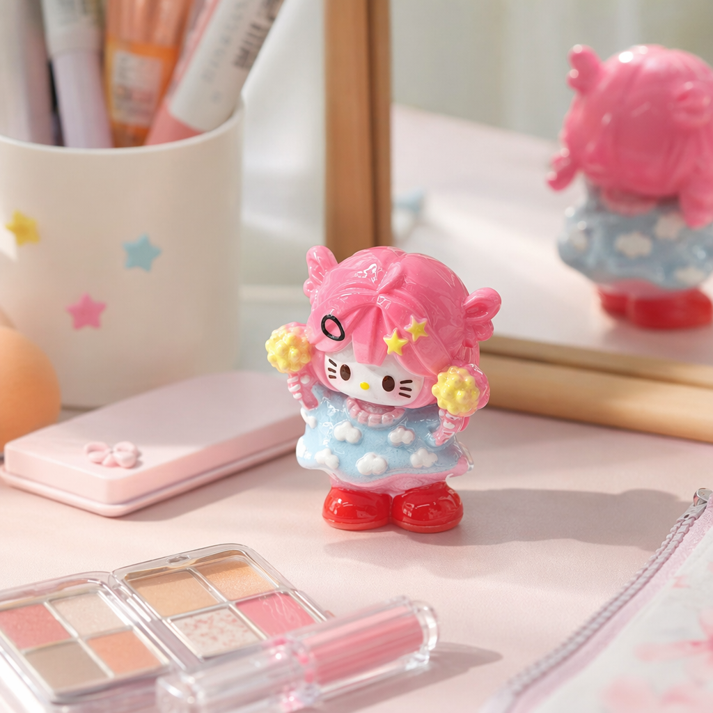 粉色头发星星装饰Hello Kitty玩偶产品图