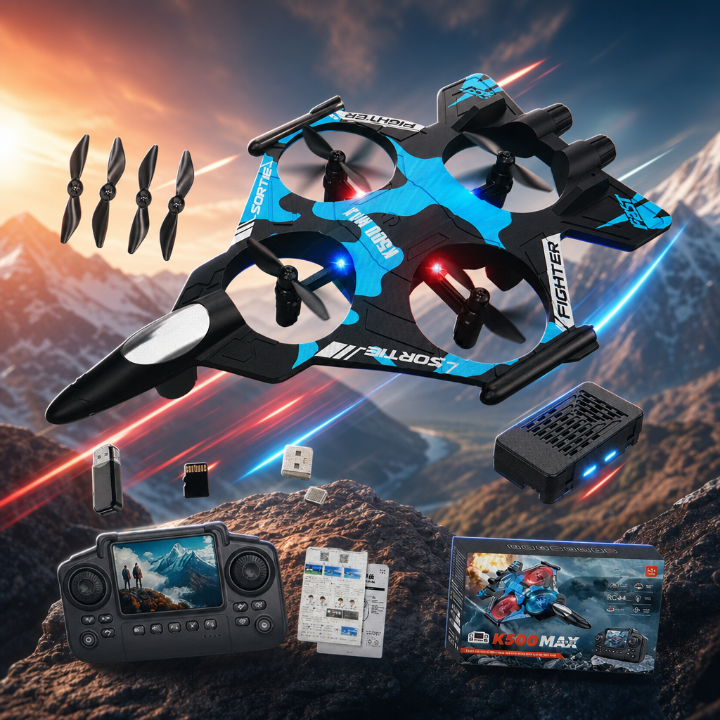 Blue and black camouflage remote-controlled drone high-definition aerial photography foldable portable Specification image