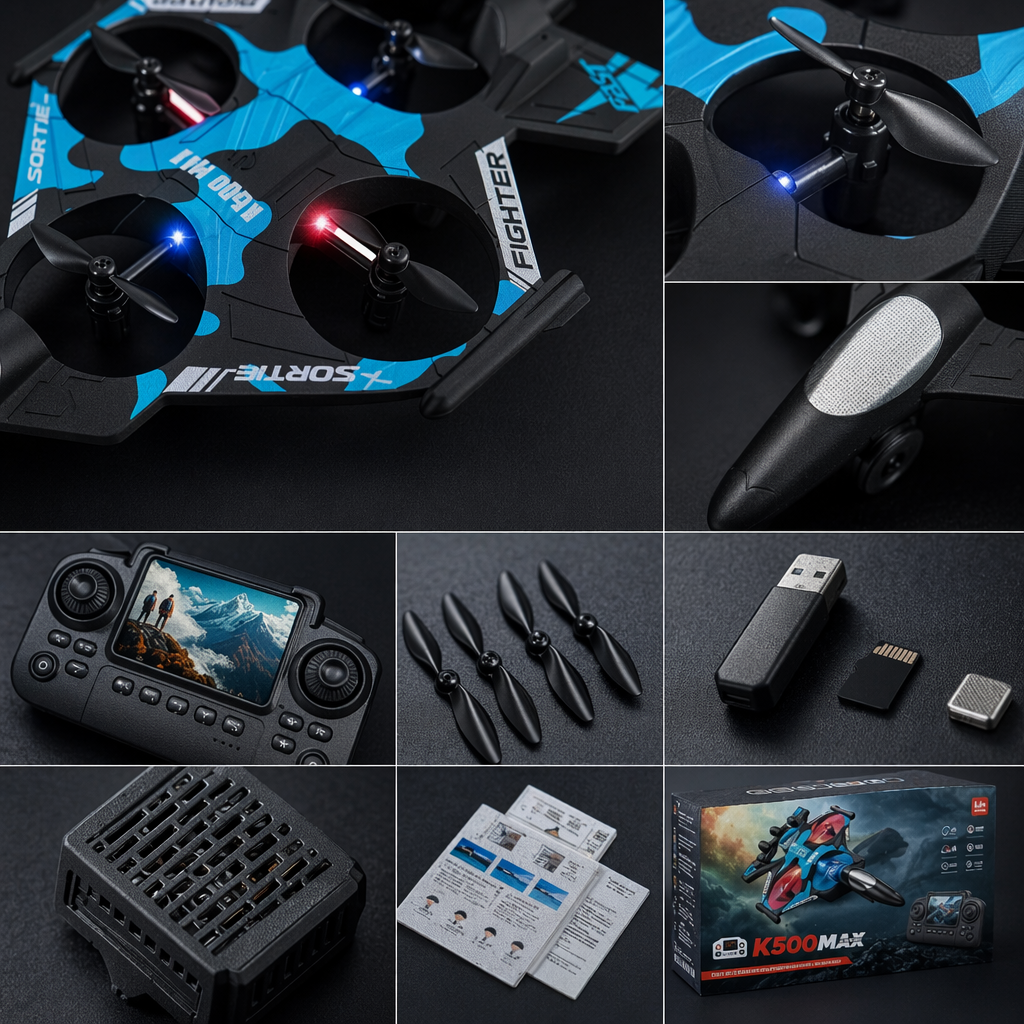 Blue and black camouflage remote-controlled drone high-definition aerial photography foldable portable Application Scenario