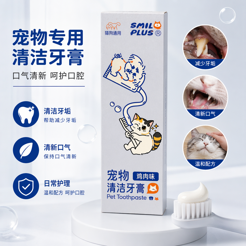开颜宠物清洁牙膏 鸡肉味宠物专用口腔护理清新口气