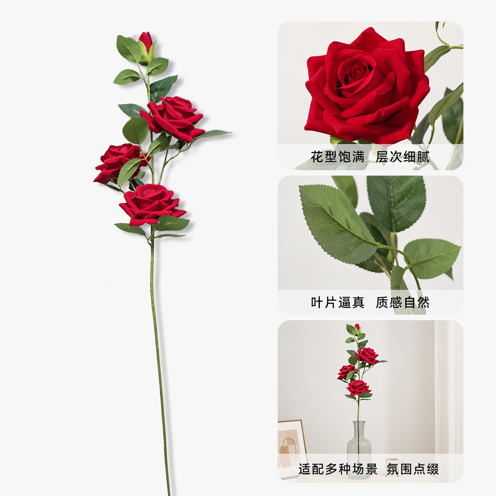 Fresh red rose branches are delivered to your home with free shipping in a 10-piece package