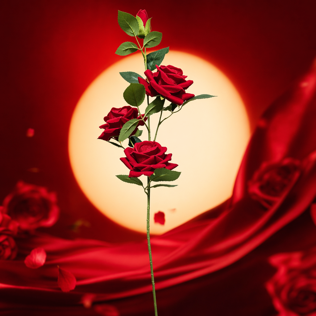 Fresh red rose branches are delivered to your home with free shipping in a 10-piece package Specification image
