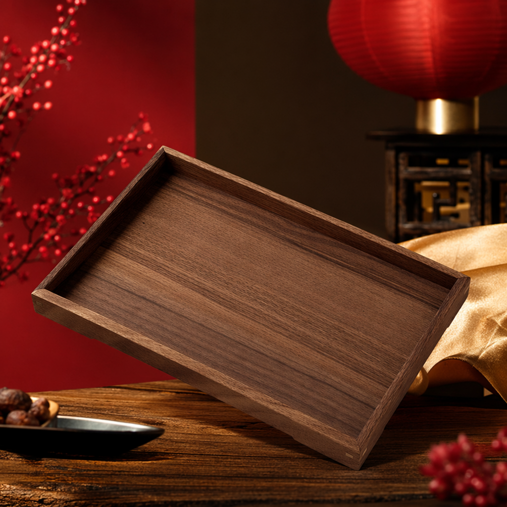 صواني من خشب الجوز البني Specification image