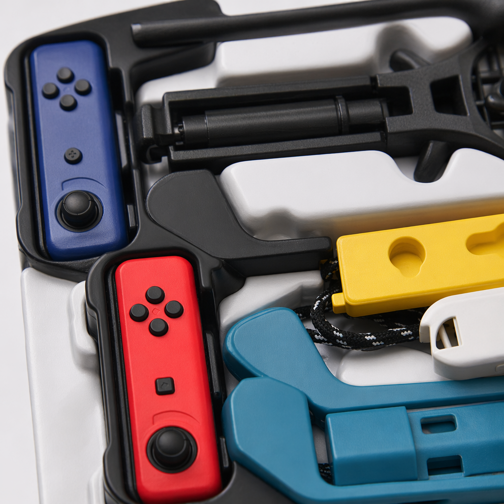The black, red and yellow game controller set with accessories is compatible with mainstream game consoles Application Scenario