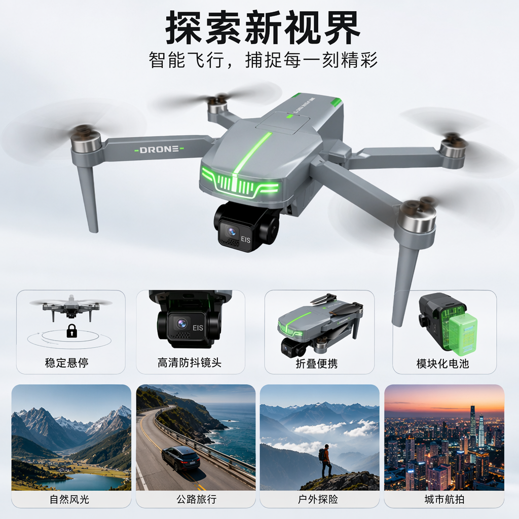 GD97 MAX "Foldable screen display Wifi Brushless GPS drone with optical flow (4K quasi-high Definition Lens)" storage bag + color box