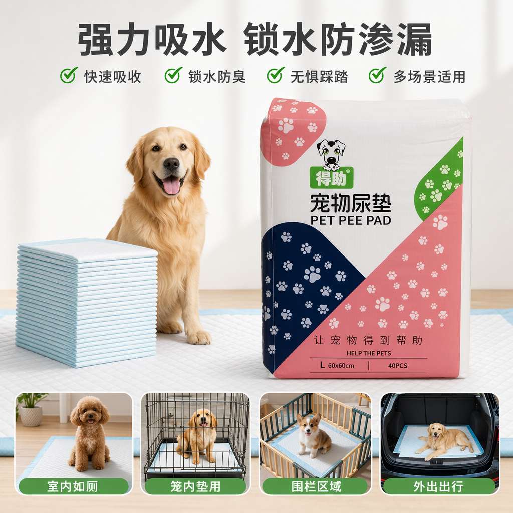 彩色包装宠物尿垫 吸水锁水防漏加厚一次性宠物护理垫