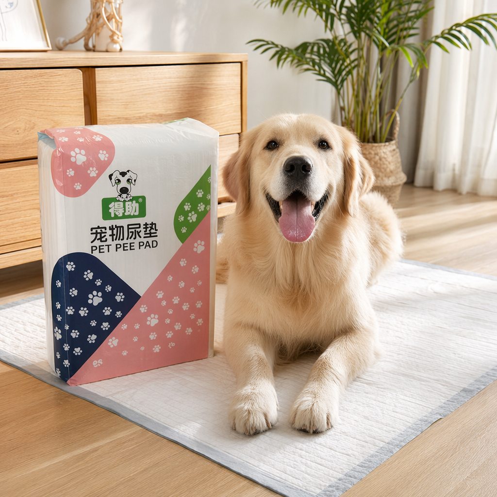 Colored packaging pet urine pads, water-absorbing, water-locking, leak-proof, thickened disposable pet care pads details Picture