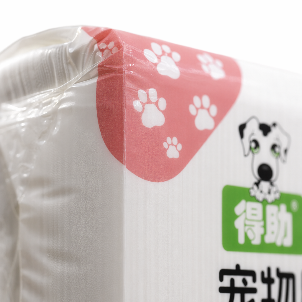 Colored packaging pet urine pads, water-absorbing, water-locking, leak-proof, thickened disposable pet care pads Application Scenario