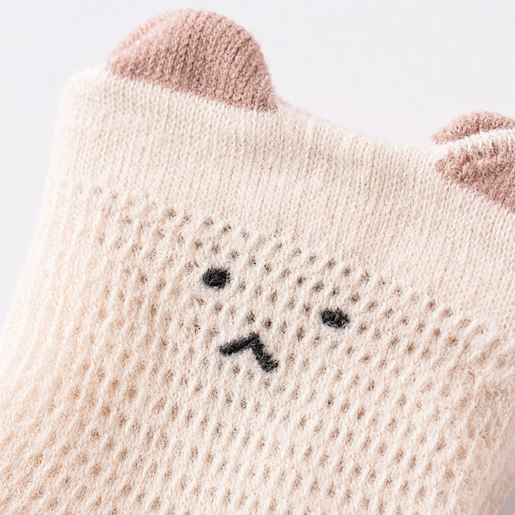 Pink cat ear socks, cute plush warm mid-calf socks for women Application Scenario