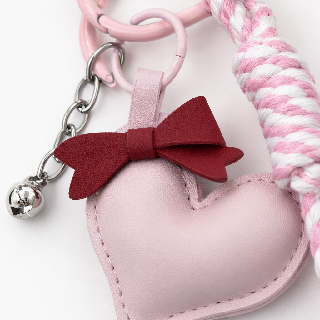 Pink, red and black heart-shaped keychains, cute and simple pendants, universal for both men and women Application Scenario