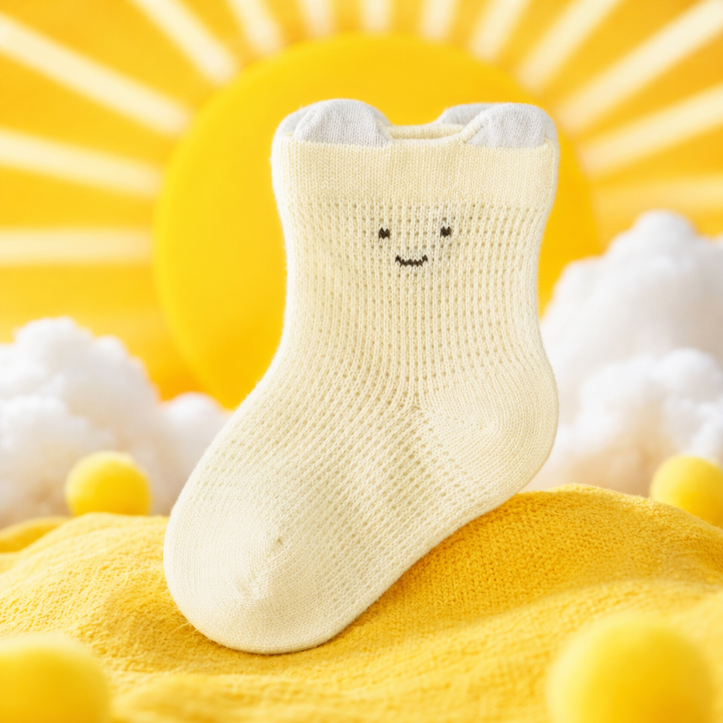 Beige knitted socks for women, pure cotton, comfortable and breathable mid-calf socks Specification image