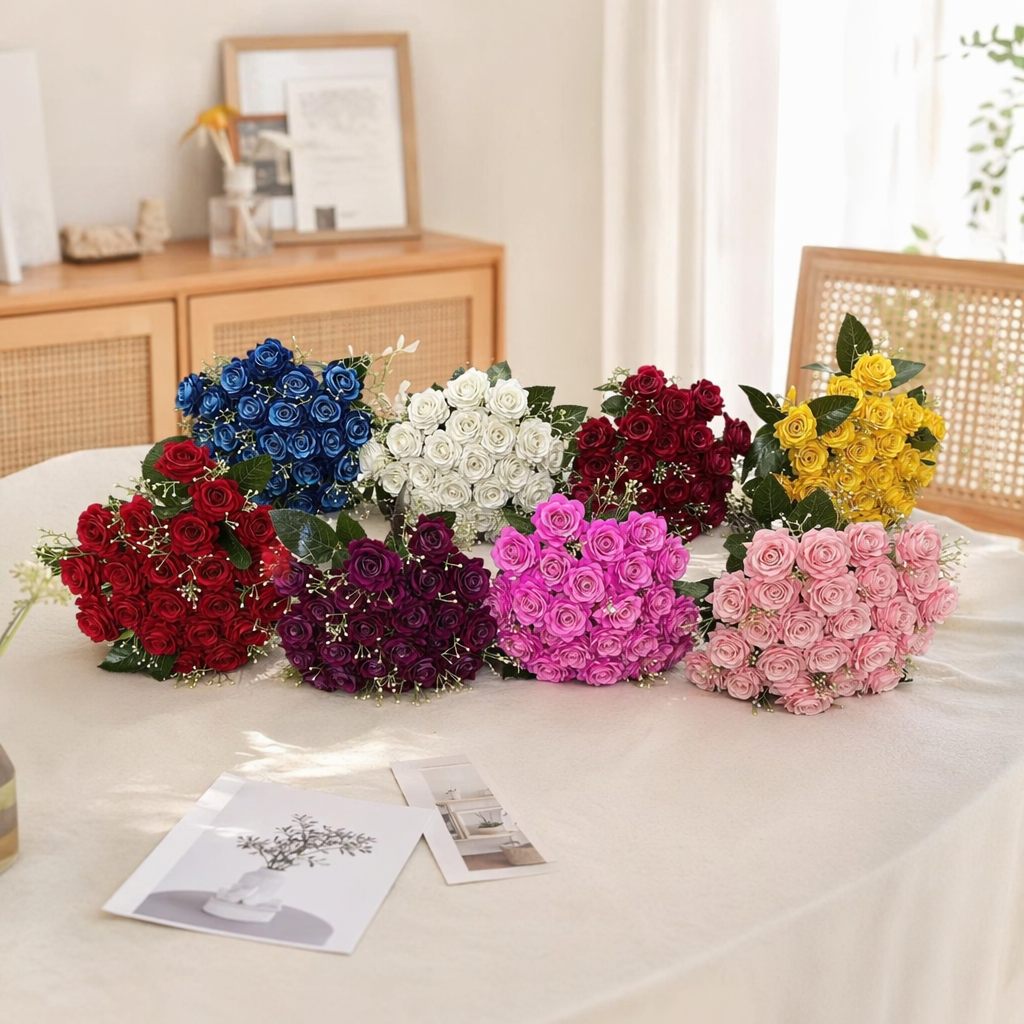 Colorful rose bouquets, fresh flower delivery, birthday and Valentine's Day gifts, hand-held flower gift box packaging details Picture