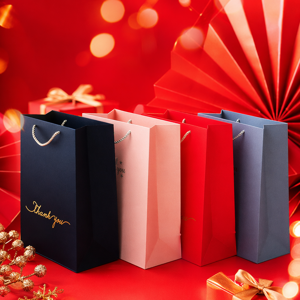 Black, pink, red and grey simple gift bags for all purposes Specification image