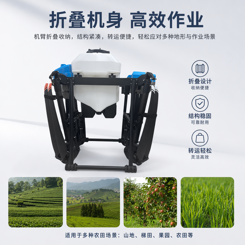 The white medicine box agricultural drone is a professional agricultural spraying equipment that is waterproof and portable