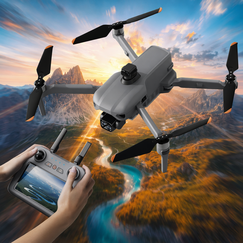 GD97 Pro folding touch screen control digital image transmission brushless GPS drone 4-way laser obstacle avoidance with optical flow (ultra-high-definition lens with three-axis gimbal) storage bag + color box Specification image