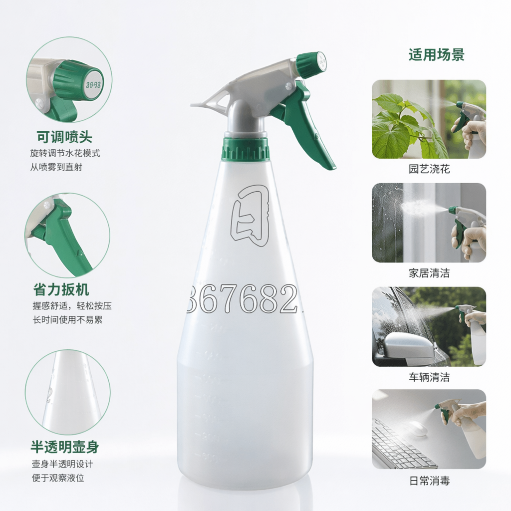 白色喷雾瓶 500ml 空瓶 可喷雾 塑料瓶 耐压密封瓶