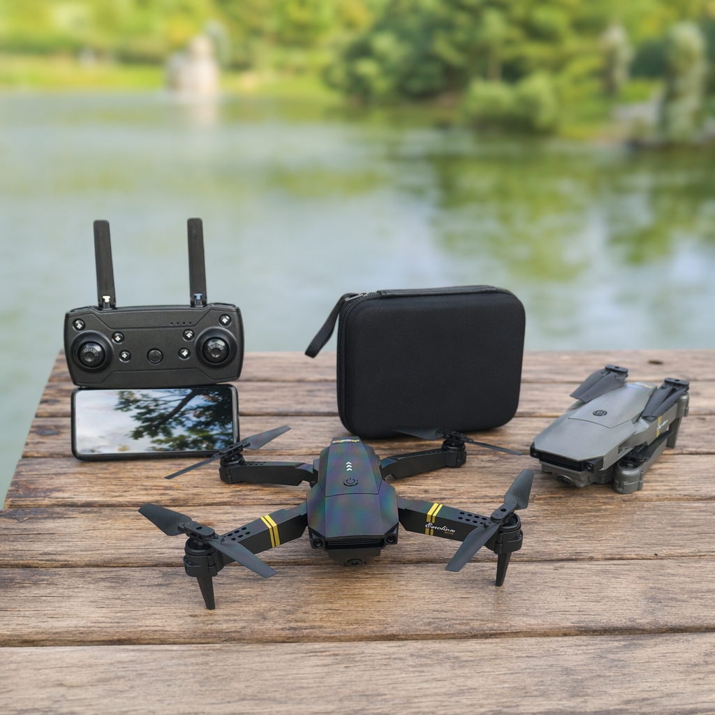 Black folding drone, lightweight and portable aerial photography device, 4K high-definition intelligent return details Picture