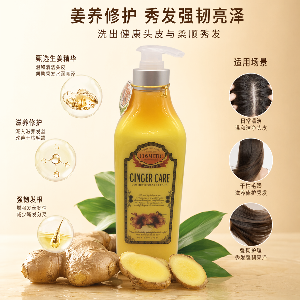 姜护理沐浴露 黄色瓶身 温和洁净舒缓肌肤