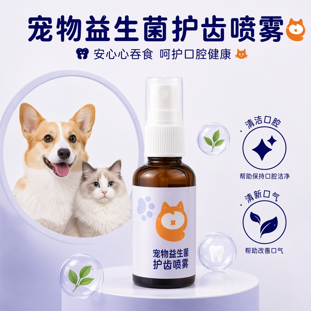 开颜宠物益生菌护齿喷雾 口腔清洁清新口气