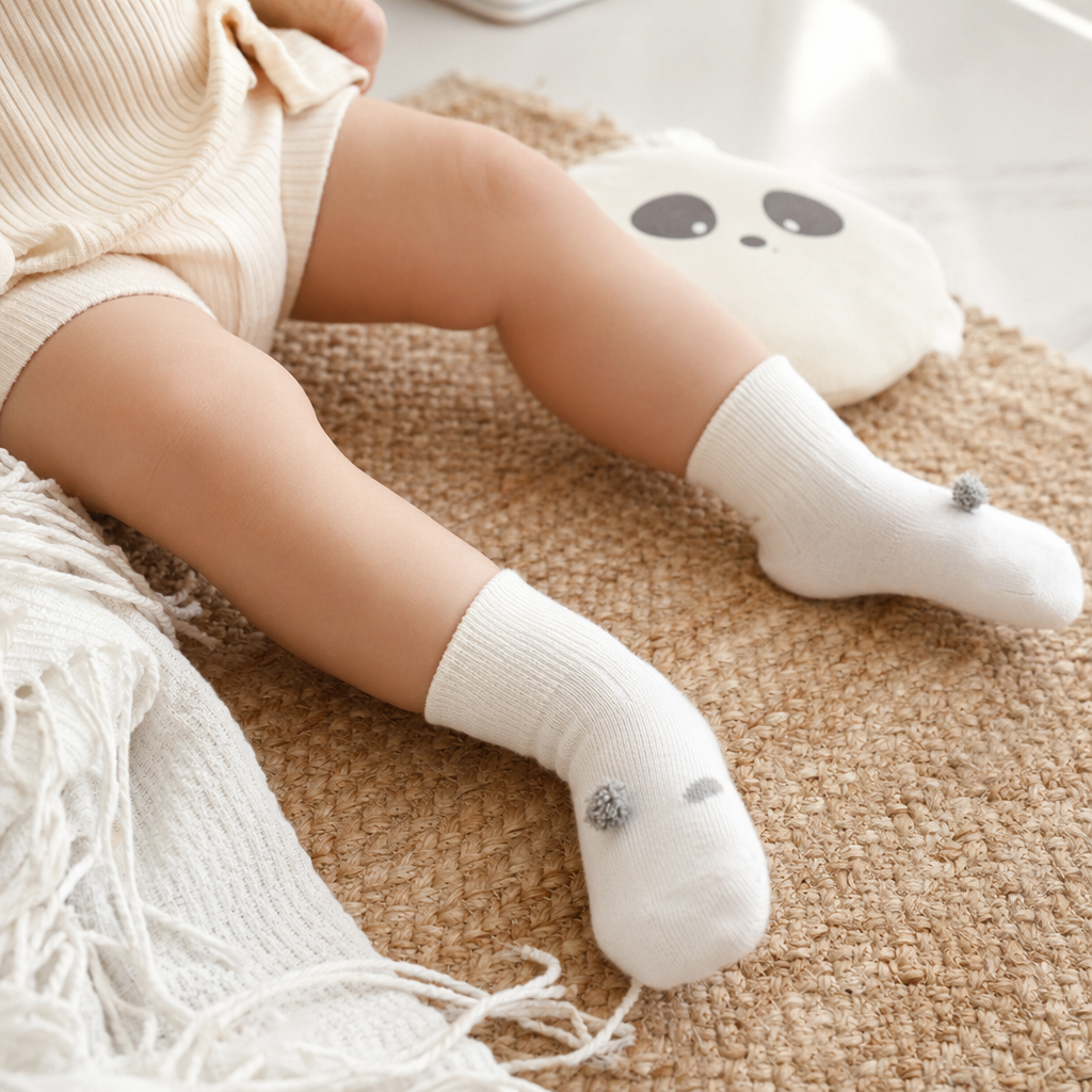 Pure Cotton White Socks For Both Men And Women, Breathable And Sweat-Absorbing Mid-Calf Socks details Picture