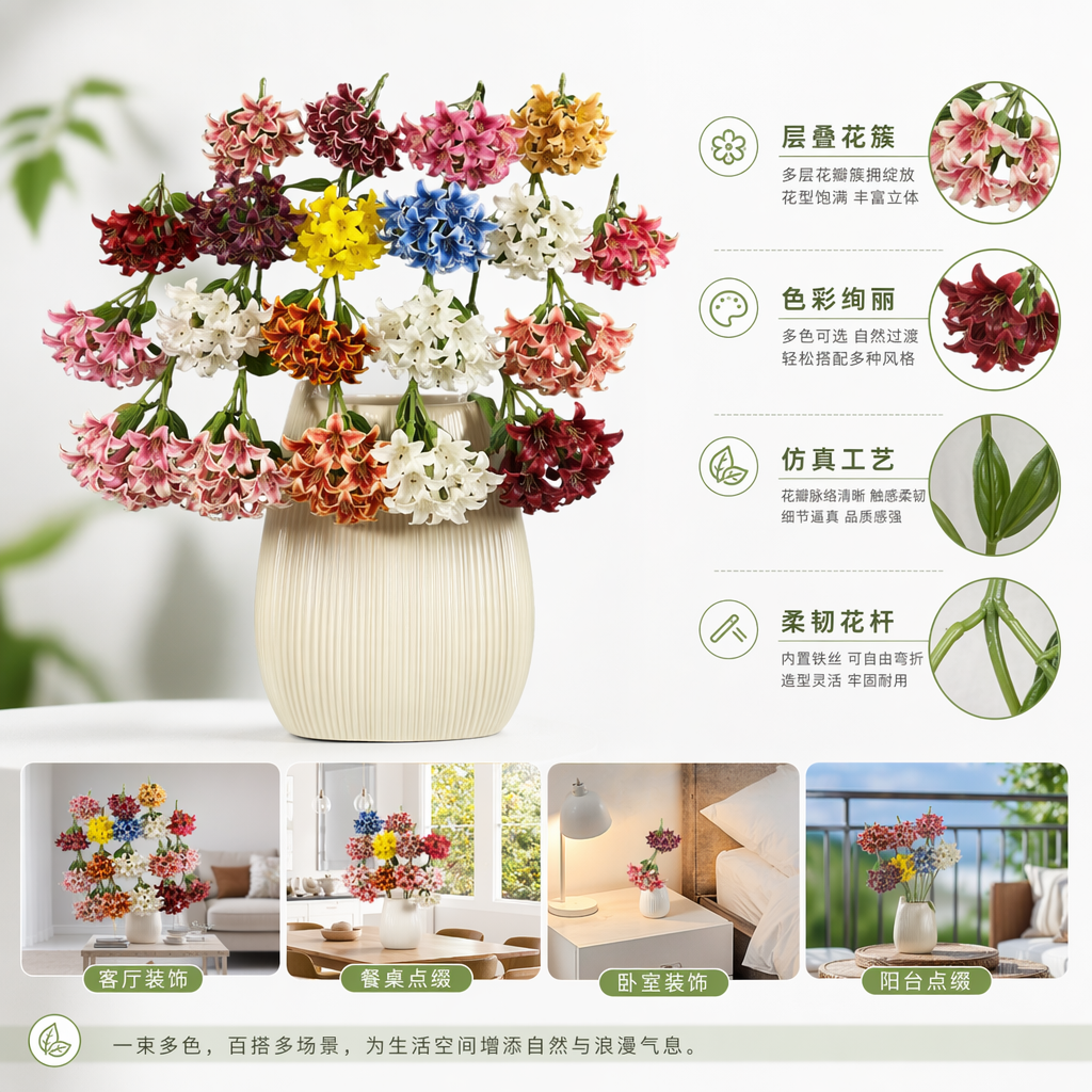 Colorful lily bouquets and fresh flower delivery for birthday and Valentine's Day romantic gifts