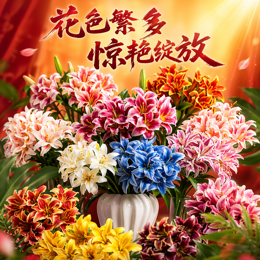 Colorful lily bouquets and fresh flower delivery for birthday and Valentine's Day romantic gifts Specification image