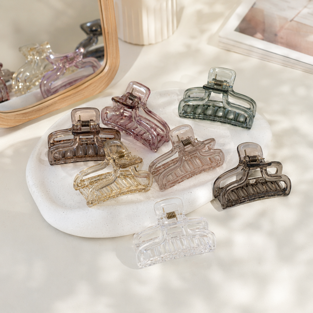 Colorful transparent hairpin set for girls, cute, simple and versatile headwear, multi-color combination details Picture