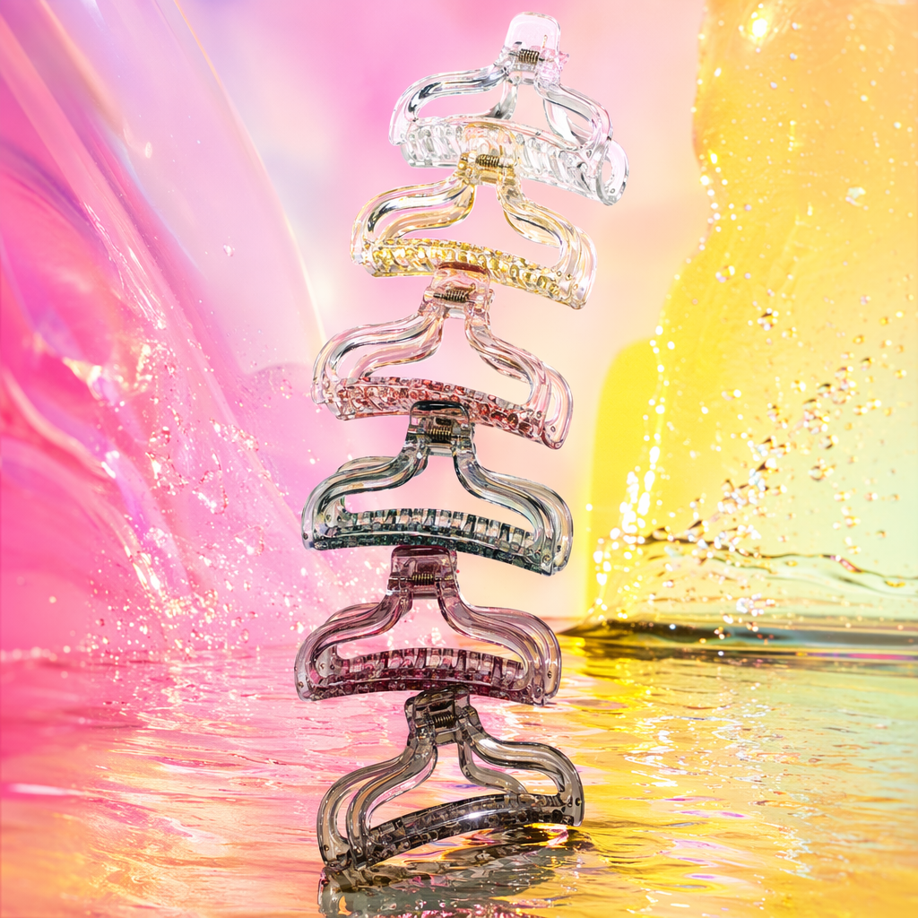 Colorful transparent hairpin set for girls, cute, simple and versatile headwear, multi-color combination Specification image