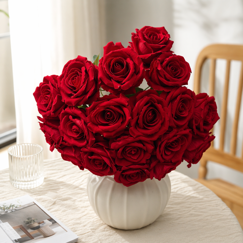 A bouquet of 99 bright red roses for Valentine's Day and birthday, with free shipping and SF Express delivery details Picture