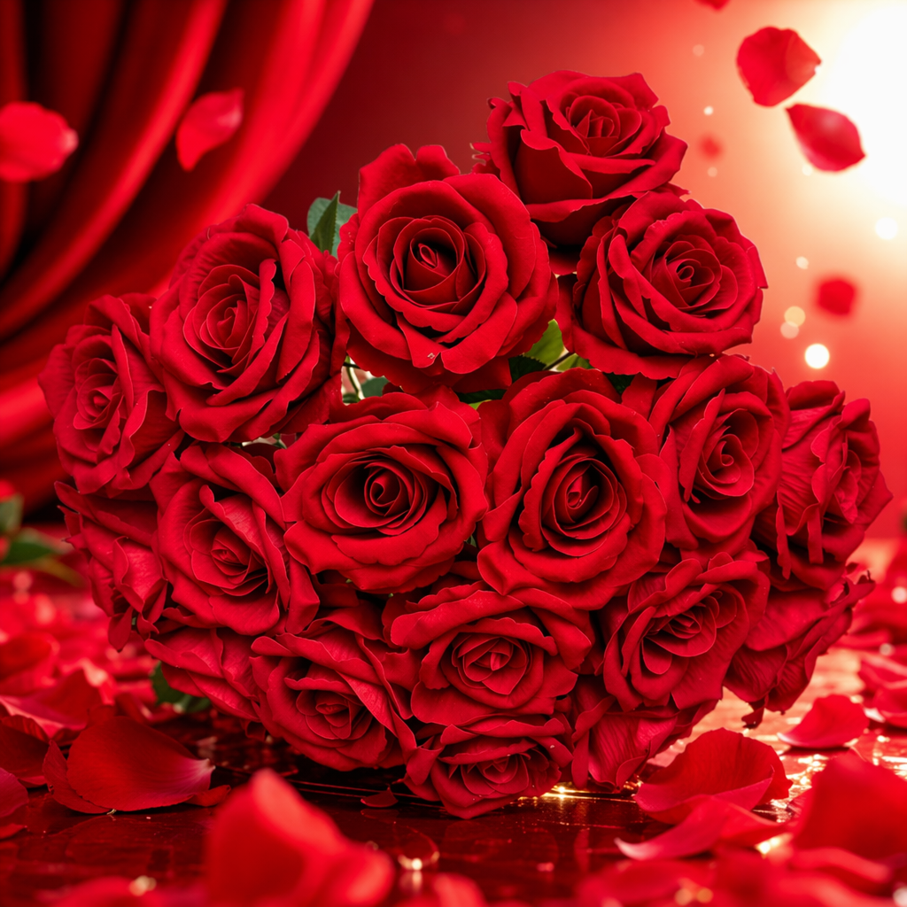 A bouquet of 99 bright red roses for Valentine's Day and birthday, with free shipping and SF Express delivery Specification image