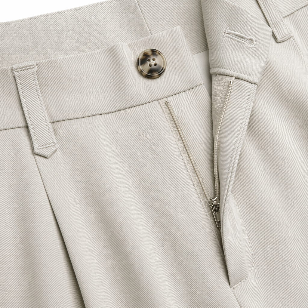 Beige high-waisted wide-leg women's casual slimming 9-inch pants with a flowing effect Application Scenario