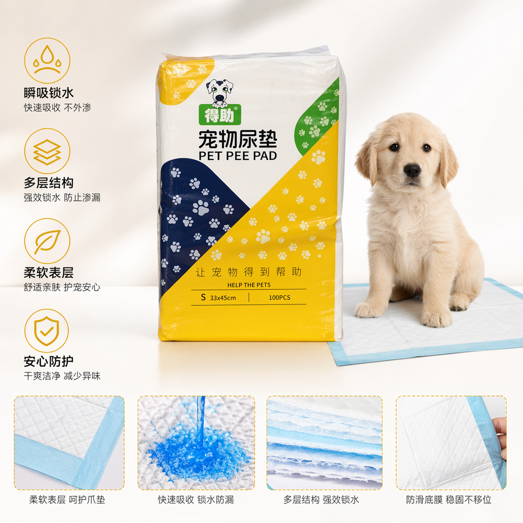 彩色包装宠物尿垫 吸水速干防漏加厚一次性宠物护理垫