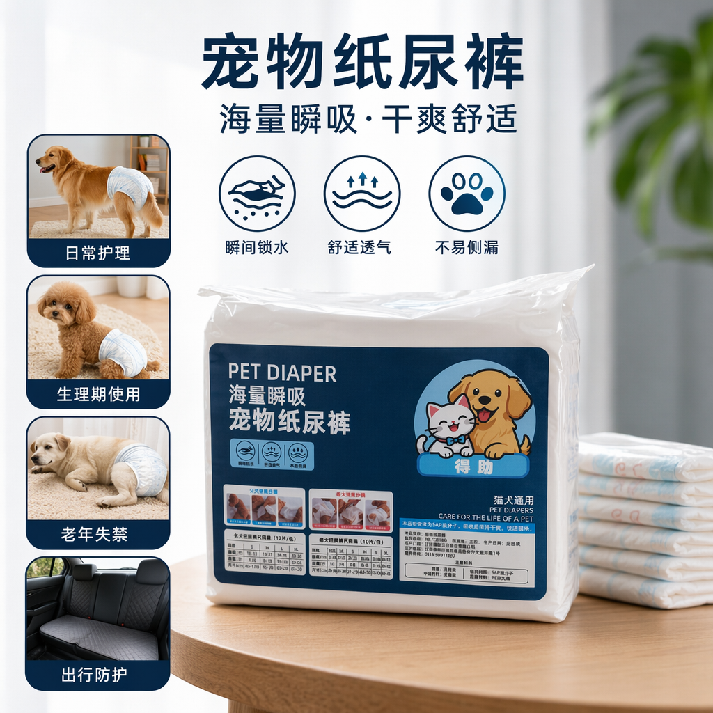 白色包装袋宠物纸尿裤吸水透气防漏舒适一次性