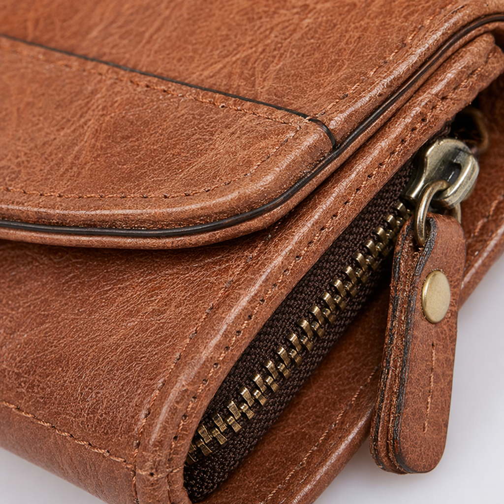 The brown leather large-capacity multi-functional wallet is suitable for both men and women, lightweight and durable Application Scenario