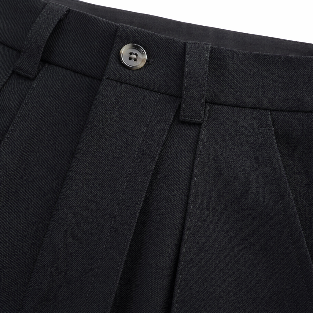 Black high-waisted wide-leg pants with a flowing feel make women look slimmer and are versatile and casual Application Scenario