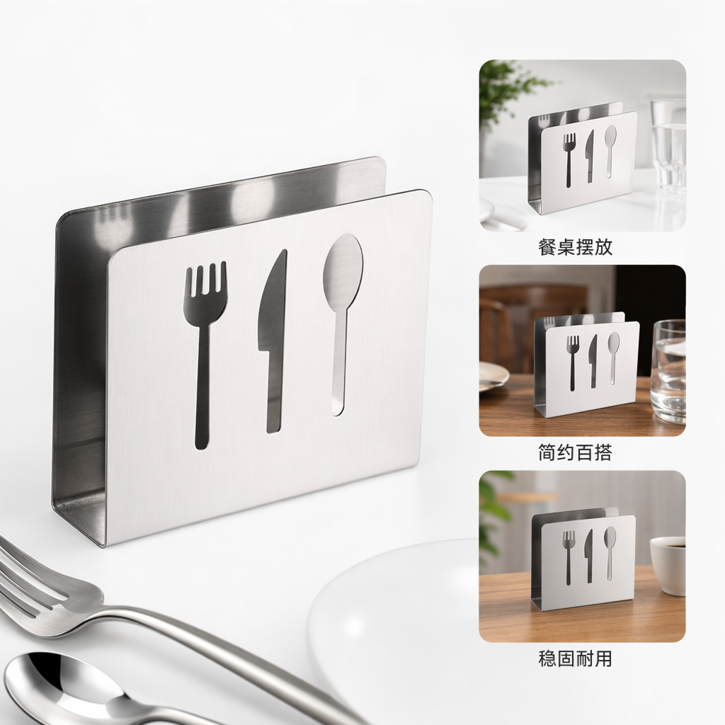 银色金属餐巾架简约现代厨房餐桌用