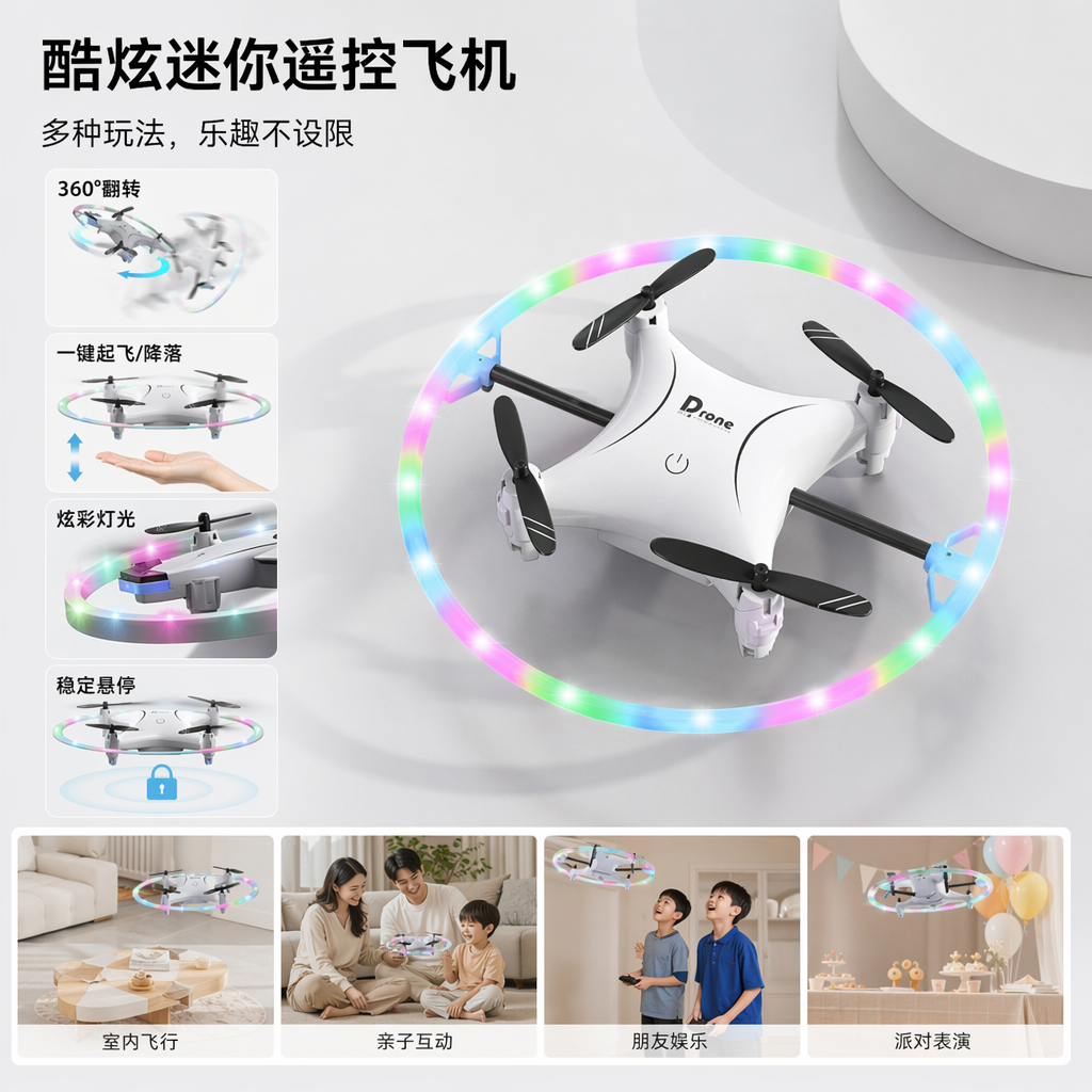 棕色包装盒遥控飞机 可控飞行玩具儿童益智礼物