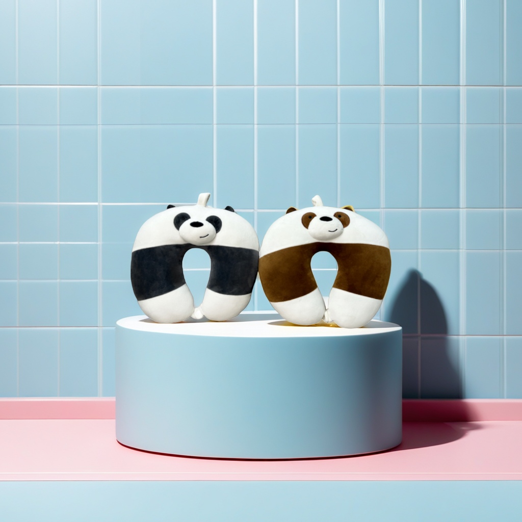 Panda-shaped U-shaped neck pillow, a comfortable memory foam specially designed for lunch breaks on travel planes and high-speed trains Specification image