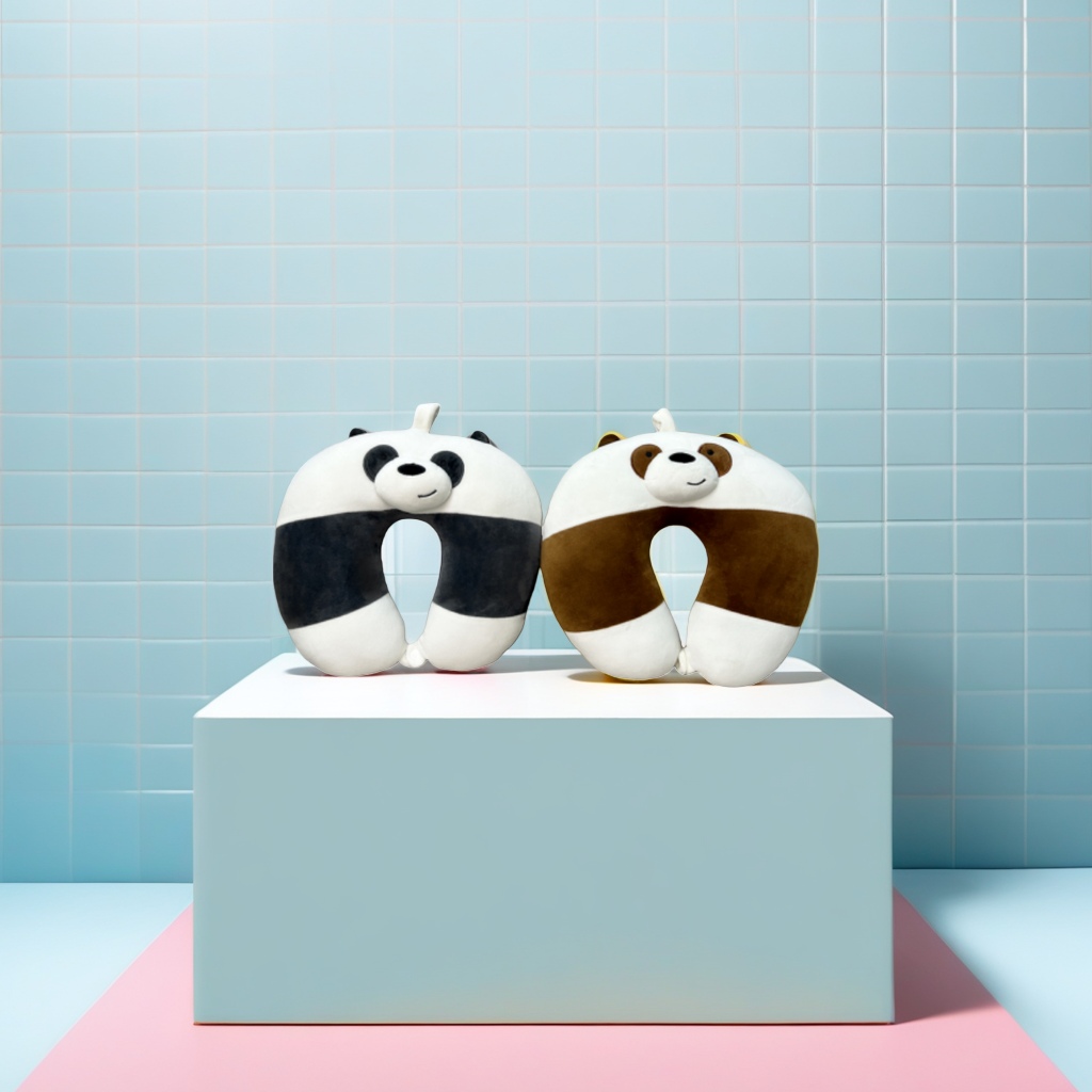 Panda-shaped U-shaped neck pillow, a comfortable memory foam specially designed for lunch breaks on travel planes and high-speed trains details Picture