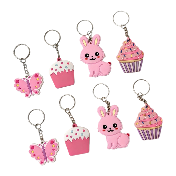 Pink cartoon keychain, cute and fun pendant, girls' portable bag accessory Item Picture