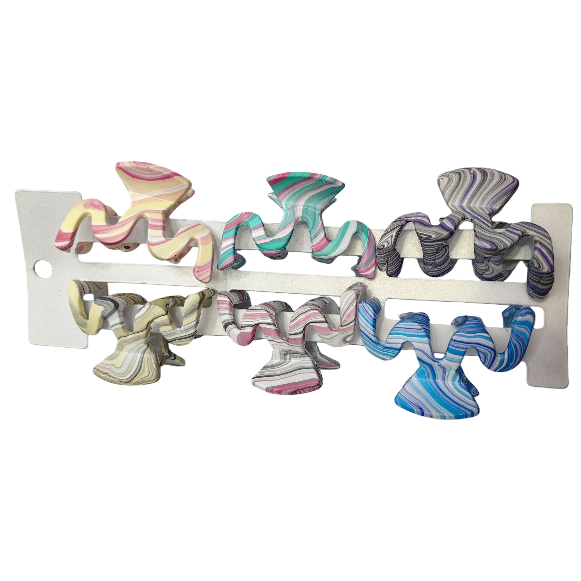 Colorful marble-patterned hair clips are fashionable, simple and versatile women's headwear Item Picture