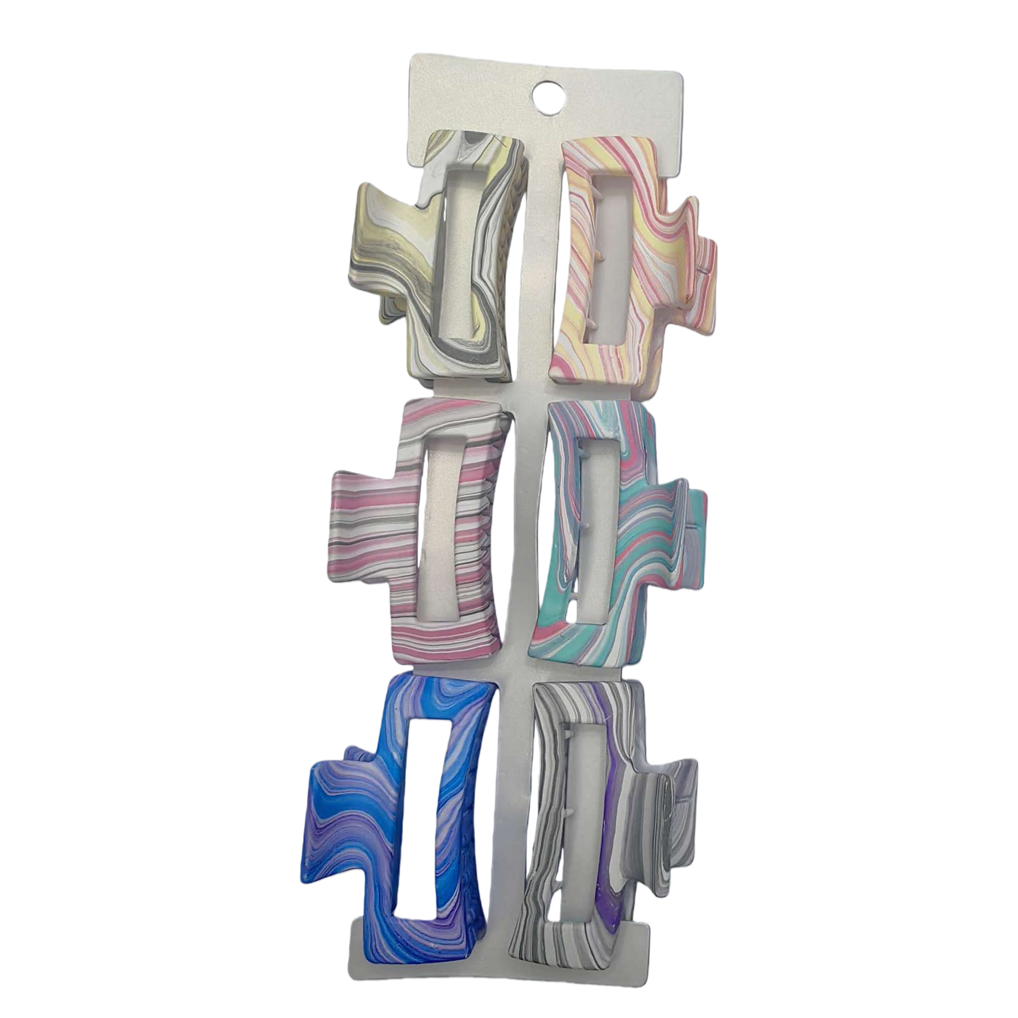 Colorful marble-patterned hair clips are fashionable and versatile women's headwear Item Picture