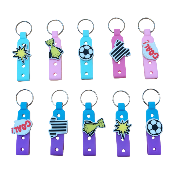 Colorful football-themed keychains, personalized and trendy sporty style pendant gifts Item Picture